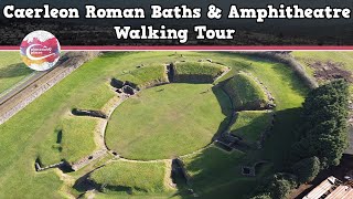 CAERLEON ROMAN BATHS amp AMPHITHEATRE WALES  Walking Tour  Pinned on Places [upl. by Ennail]