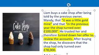 How to apply misrepresentation Liam cupcake scenario [upl. by Arym]