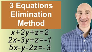 Solving Systems of 3 Equations Elimination [upl. by Nelleus]