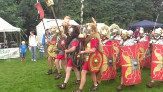 Roman Reenactment at the Amphitheatre in Caerleon Marching In [upl. by Elinore]