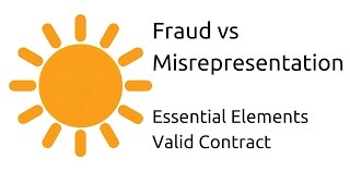 Fraud vs Misrepresentation  Other Essential Elements of a Valid Contract  CA CPT  CS amp CMA [upl. by Nilats]